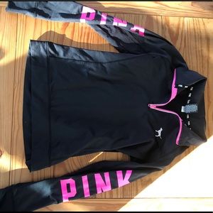 VS Pink long sleeve sporty half zip
